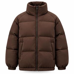 Blouson matelassé pour homme, fermeture éclair, col montant, coupe-vent, décontracté, hiver, coupe ample, rembourrage en polyester épais, longueur standard, ODM - Product Image 1