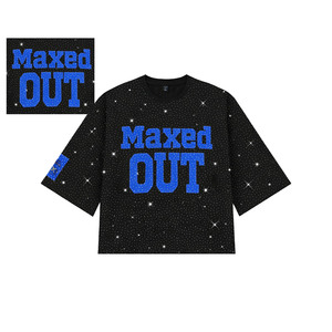 Camiseta con Estampado Gráfico Personalizado, Detalle de Pedrería, Corte Holgado, Algodón Premium, Estilo Hip Hop, Alta Calidad, Proveedor al por Mayor - Product Image 2