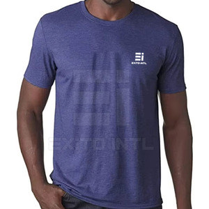 เสื้อยืดคอกลมทรงปกติสำหรับผู้ชาย ผ้าเนื้อนุ่ม ระบายอากาศได้ดี สีพื้น แขนสั้น ผลิตจากผ้าฝ้าย/โพลีเอสเตอร์ สวมใส่สบาย คุณภาพสูง ไซส์ผู้ใหญ่ - Product Image 3