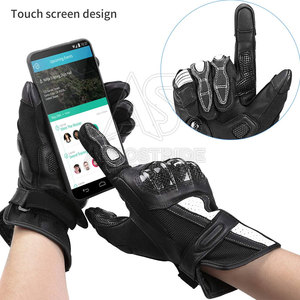 Gants de course en cuir premium, antidérapants, respirants, en tissu haute performance, design à doigts complets, coupe-vent pour sports à grande vitesse - Product Image 4