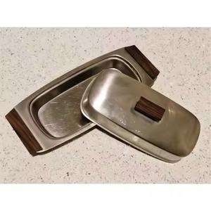 Bandeja de metal para mantequilla con tapa, contenedor para almacenar mantequilla para el servicio de desayuno en la cocina - Product Image 5