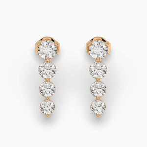 Designer 14KT <b>Rose</b> Gold Lab Diamond Vintage Drop Earrings IGI Certified for Women Party & Wedding Elegant Jewelry - Product Image 2