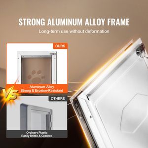 Porta per Animali Domestici in Stile Francese Facile da Installare, 33,7 cm x 50,9 cm, con Telaio in Alluminio e Sistema di Chiusura a Scatto, Resistente alle Intemperie - Product Image 2