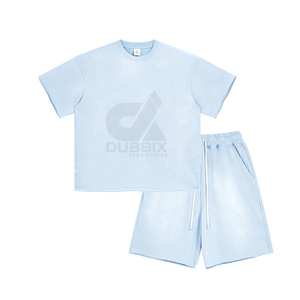 Conjunto de Camiseta y Pantalones Cortos Deportivos DUBBIX para Hombre, Color Rosa, Cuello Redondo, Color Sólido, Estilo Casual de Verano, Tejido de Punto Transpirable, Modelo 2026 - Product Image 2