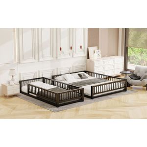 Letto a Castello in Metallo Nero Twin XL Sopra Queen, Facile da Montare, con Scala e Sponde di Sicurezza - Product Image 6