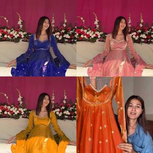 Ensemble ANARKALI PENT avec dupatta en soie FENDY, broderie de sequins, coupe classique, moderne, séchage rapide, toutes saisons, pour les fêtes - Product Image 5