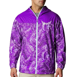 <b>Men's</b> Hooded Windbreaker <b>Jacket</b> Floral Print Waterproof Lightweight Casual <b>Summer</b> Outdoor Wear - Product Image 2