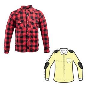 Chemises en flanelle de vélo de moto personnalisables vêtements décontractés avec protecteurs approuvés CE techniques de teinture en fil anti-rides et respirant - Product Image 4