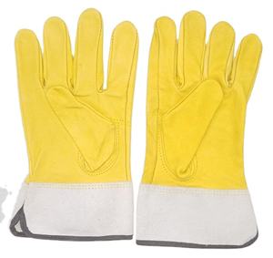 Gants de soudage à manchette courte en cuir de vache fendu de taille XL de qualité supérieure nouveau Design anti-coupure anti-dérapant anti-chaleur main de sécurité industrielle - Product Image 3