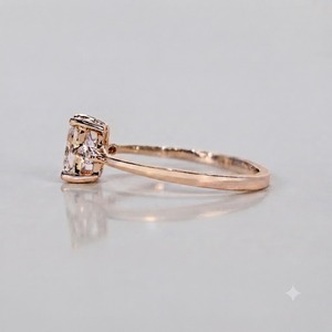 Bague VBSR-299 en or 18 carats avec trois pierres de 1,27 carat, diamant de laboratoire taille radiant couleur E VS1 de 1 carat, pour mariage, demi-alliance éternité - Product Image 4