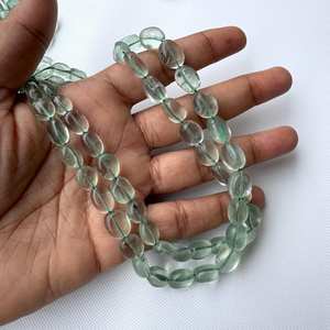 Perles ovales en fluorite verte naturelle, pierres brutes de haute qualité pour la fabrication de bijoux - Product Image 6