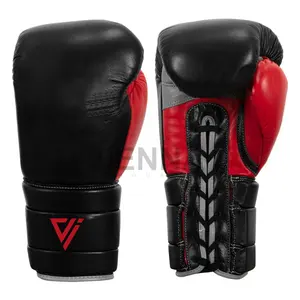 Équipement d'entraînement de boxe en vrac, gants de boxe en cuir avec Logo personnalisé, cuir de vache de qualité supérieure