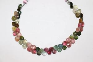 Perles de tourmaline multicolores naturelles facettées en forme de cœur, 6 mm, percées en haut, trou de 0,50 mm, brins de 8 pouces pour la fabrication de bijoux et l'artisanat - Product Image 4