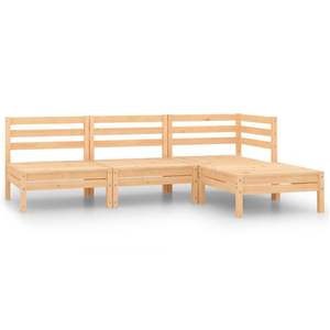Ensemble de salon de jardin modulaire de 25 pouces en pin naturel, meubles d'extérieur durables et élégants en pin massif - Product Image 1