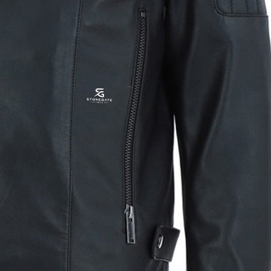 Veste en cuir véritable pour homme, style vintage, motard, coupe ajustée, décontractée, pour l'hiver, fabriquée par un fabricant - Product Image 3