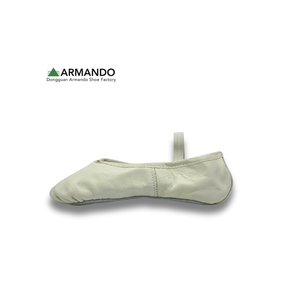 Envío Rápido, Zapatos de Ballet Unisex Blancos, Suela Completa, Cuero Suave, Forro de Algodón, Cordones Elásticos - Product Image 1