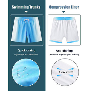 <b>Men</b> Swim Shorts Quick Dry Beach <b>Trunks</b> Elastic Waist Drawstring Lightweight Summer Swimming Shorts <b>Men's</b> Shorts - Product Image 5