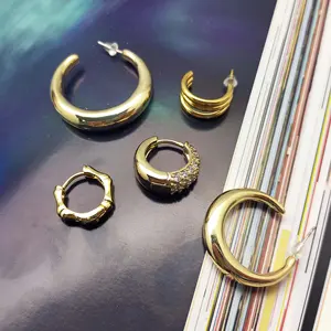 Fashion Jewelry 14K Classic Hoop Earrings for Women