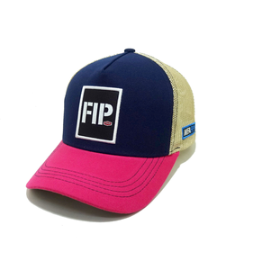 Premium Wholesale <b>Navy</b> Pink Contrast Mesh Trucker <b>Hat</b> Embroidery Logo Adjustable Unisex Outdoor Streetwear Cap Bulk Factory - Product Image 3