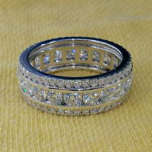 แหวนเพชรโมอิสซาไนต์ทรงกลมแบบเต็มวงสำหรับผู้หญิง เงินแท้ 925 ของแท้ สำหรับโอกาสครบรอบ ขอแต่งงาน หรือเป็นของขวัญสำหรับเจ้าสาว - Product Image 2