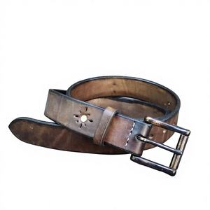 Ceinture en cuir de vache avec boucle en acier antique, style vintage, artisanat, longueur personnalisée, classique pour homme - Product Image 1