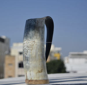 Véritable Viking Tasse à chope en acier inoxydable de haute qualité Couvercle de style américain Logo personnalisable Tasse à café polie Artisanat naturel - Product Image 2