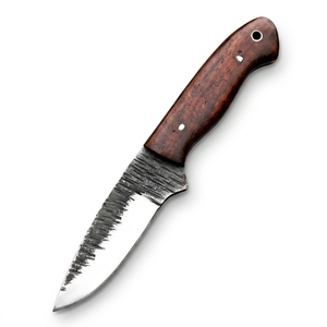 Couteau de chasse, de bushcraft, de camping et d'EDC à lame fixe en acier à haute teneur en carbone, manche en bois de rose, fabricant d'usine, OEM, marque privée - Product Image 1