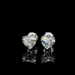 ต่างหูเพชรรูปหัวใจเพาะเลี้ยงในห้องปฏิบัติการ ชุบทอง 14K/18K |   เครื่องประดับของขวัญสำหรับผู้หญิงที่ได้รับการรับรองจาก IGI - Product Image 1