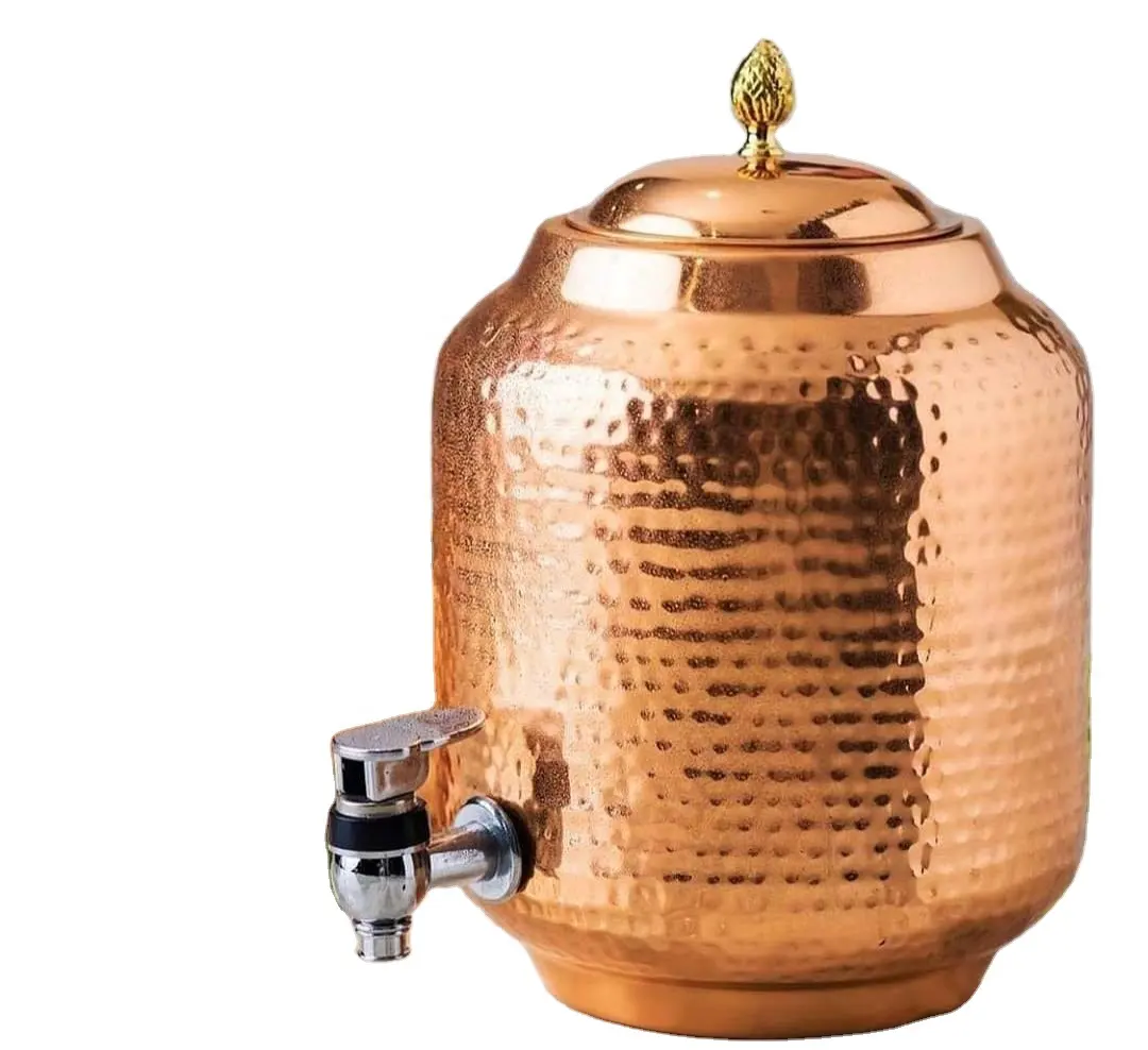 Dispensador de água de cobre da bebida 540 oz, artesanal, colorido, estampa de barriga, capacidade de 5 ltr