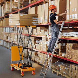 Carro Elevador Hidráulico, Capacidad de 330 lb, Altura de Elevación de 49.6 Pulgadas, Mesa Elevadora de Doble Tijera con Almohadilla Antideslizante y Protector de Seguridad - Product Image 6