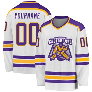 Maillot de hockey noir et blanc personnalisé de qualité supérieure, le plus vendu en gros, directement de l'industrie - Product Image 2