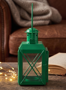 Petite lanterne simple en verre et fer, mini porte-bougie de mariage, lanterne à bougie de couleur verte pour la décoration de la maison et de mariage - Product Image 3