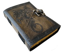 Vintage femmes carnet de croquis Dragon grand livre ombres étoile pentagramme Journal blanc Grimoire DND Deckle vieilles Pages spirale cadeau