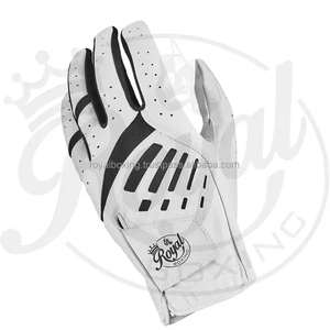 Guantes de Golf Blancos Unisex Personalizables Grace con Palma de Cuero Genuino, Estilo con Logotipo en la Mano Derecha y Embalaje Personalizado en Color - Product Image 1
