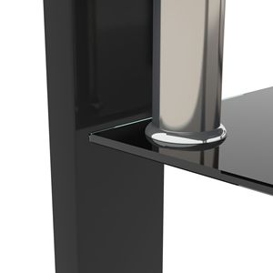 Tavolo da caffè in vetro nero rettangolare moderno tavolini laterali centrali trasparenti per soggiorno mobili essenziali - Product Image 6