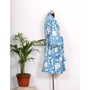 Vestido corto tipo kimono de seda, kimono indio de seda reciclada con patchwork, vestido bohemio tipo kimono, túnica kimono de talla grande, pareo de playa. - Product Image 6