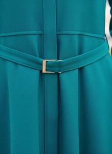 Vestido Maxi Modesto para Mujer, Manga Larga, con Cinturón, Estilo Abaya Islámica, Informal, Largo, para Uso Diario - Product Image 3