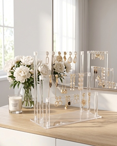 Support de Présentation Élégant en Acrylique Transparent pour Boucles d'Oreilles – Organiseur Suspendu pour Collection de Bijoux Femme – Personnalisable - Product Image 1