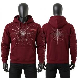 Custom rhine stone <b>hoodie</b> with decorative crystal detailing <b>soft</b> cotton fabric relaxed fit durable stitching and fashionable - Product Image 6