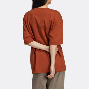 Camiseta de Cuello Redondo Extra Grande para Mujer, Color Sólido, Corte Holgado, 100% Algodón Jersey, Manga Corta, Transpirable, para Todas las Temporadas - Product Image 3