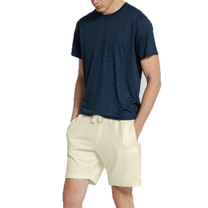 Shorts en toile 100 % coton à taille élastique, marque blanche, en gros, avec logo personnalisé, sans étiquette, en molleton bouclette, pour fournisseurs de lignes de vêtements - Product Image 1