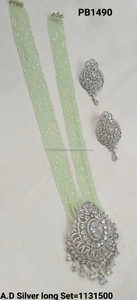 Ensemble de bijoux de mariée en diamant américain classique Collier et boucles d'oreilles en deux pièces pour mariage Style classique à la mode - Product Image 3