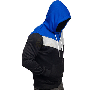 Sweat-shirt à capuche pour homme 100% Coton, à blocs de couleur, manches longues, décontracté, coupe oversize, vintage, hiver, avec poche et motif lettres - Product Image 2