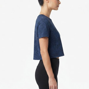 T-shirt court populaire pour femme, en coton doux, à manches courtes et col rond, style simple et décontracté, idéal pour l'été, la maison, les voyages et l'usage quotidien - Product Image 4