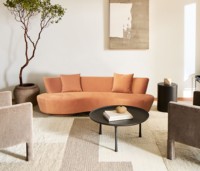 Canapé en velours 22 KAJU en forme de L, structure en bois massif, pieds en métal, mousse PU haute densité, coussin Recron, canapé sectionnel moderne