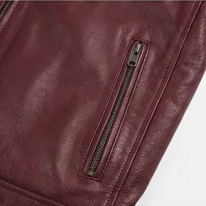 Veste en cuir de vachette véritable NAI-0469A, style motard, poches zippées, motif ventilé, veste de moto de couleur personnalisée - Product Image 5