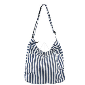 Striped Cotton Tote Bag 13x5.1x21 Adjustable Strap 0.85lb <b>Weight</b> Modern Design Friendly Woven Design OEM Supplier - Product Image 2