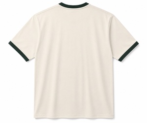 Camiseta de manga corta color crema para hombre con ribete en contraste y diseño de logotipo frontal, corte regular, estilo casual con logotipo personalizado - Product Image 6