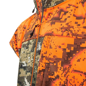 Chaleco de Camuflaje de Seguridad Personalizado para Hombre, Color Naranja Brillante, con Diseño Digital de Camuflaje, Manga Corta, Cierre de Cremallera, para Caza con Arco - Product Image 5
