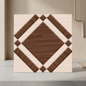 Azulejo de suelo laminado de parquet de madera de clic impermeable de ingeniería Niceway 400x400mm baldosas de cerámica de madera - Product Image 6